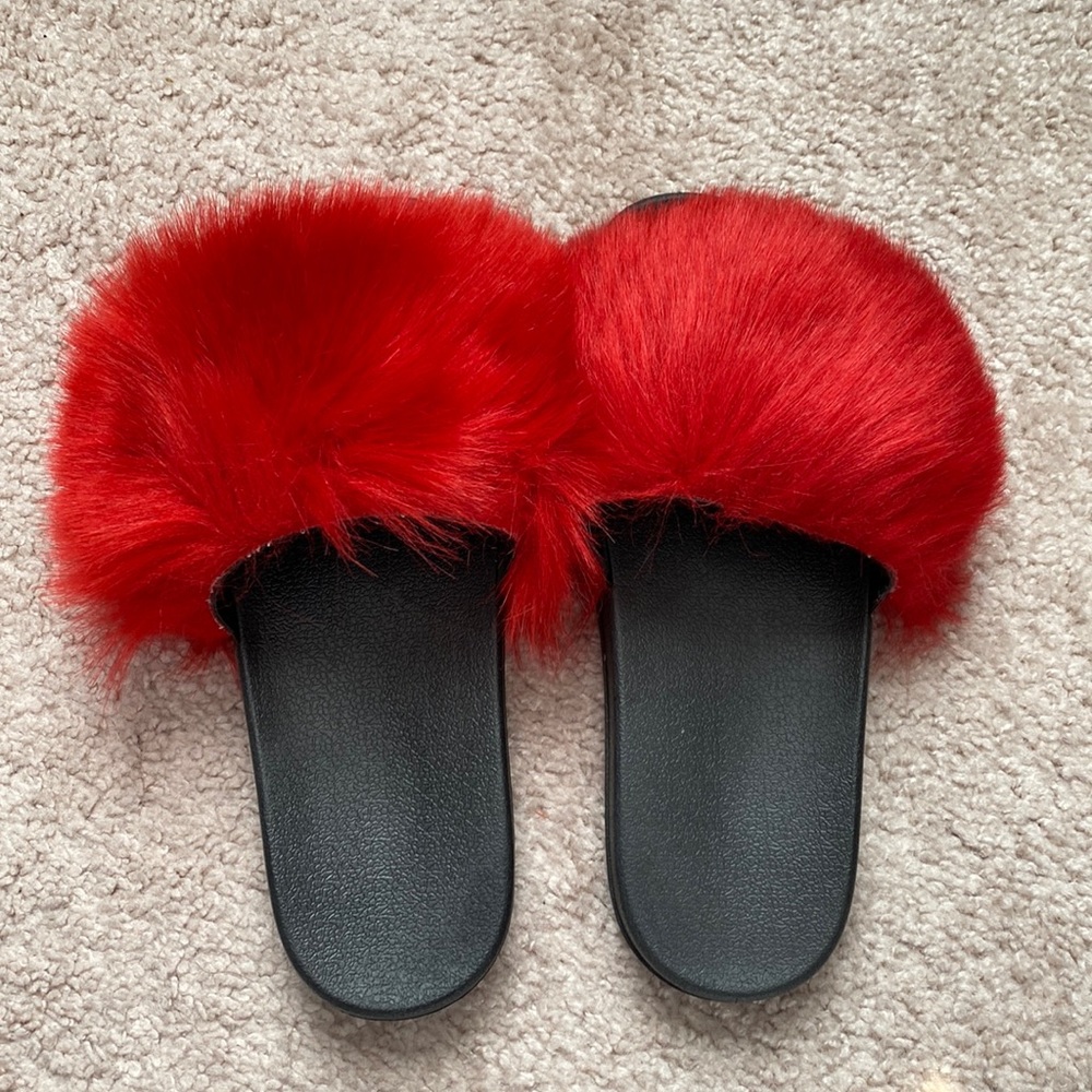 Red Fluffy Slides